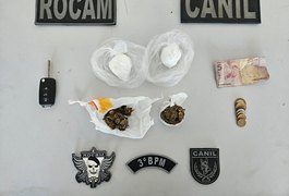 Policiais militares apreendem drogas e interceptam veículo após perseguição em bairros de Arapiraca