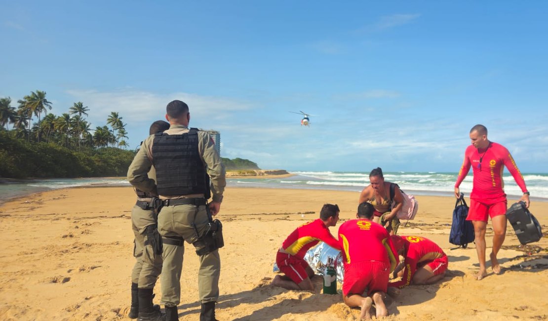 Homem é resgatado inconsciente após se afogar em praia de Maceió