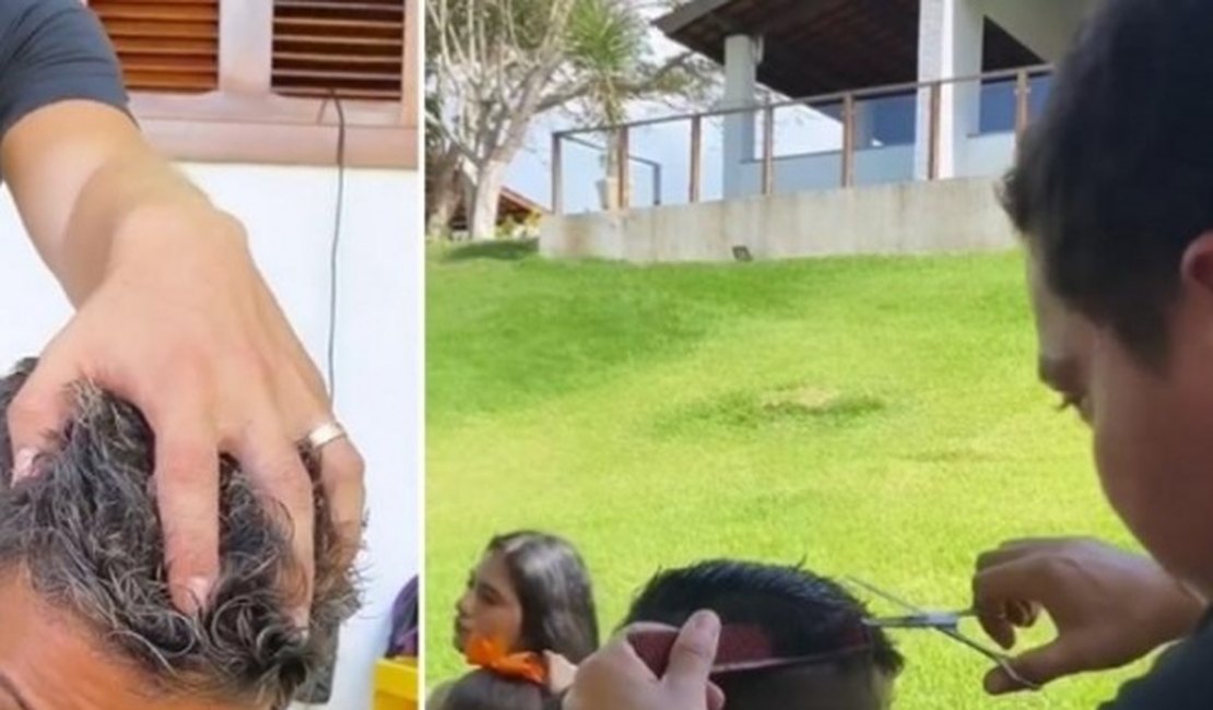 Wesley Safadão ataca de cabeleireiro da família na quarentena