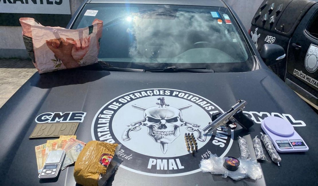 Bope prende homem com arma, drogas e dinheiro durante operação no Trapiche da Barra