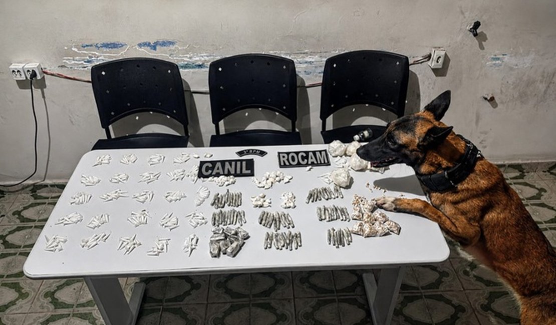 Mulher é presa com quantidade expressiva de drogas no Cangandu, em Arapiraca