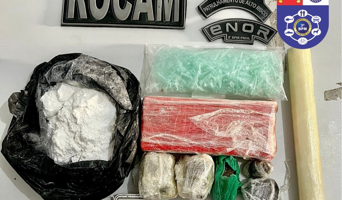 Operação conjunta entre PM e PC prende quatro suspeitos e apreende drogas em Arapiraca