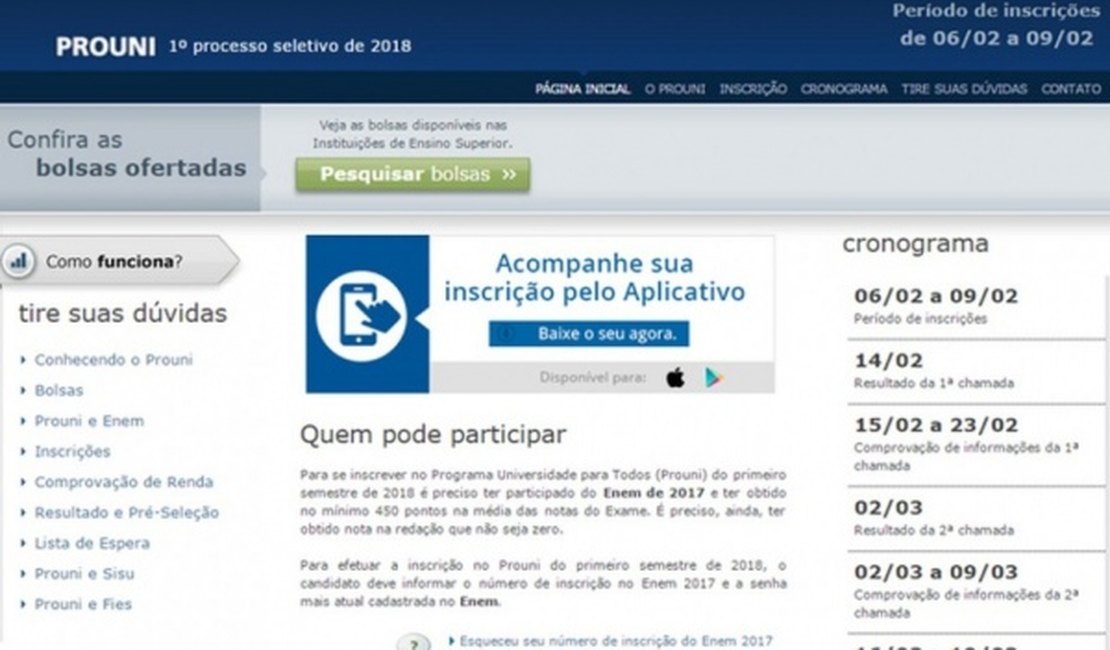 Prouni abre consulta para vagas de bolsas de estudo parciais e integrais