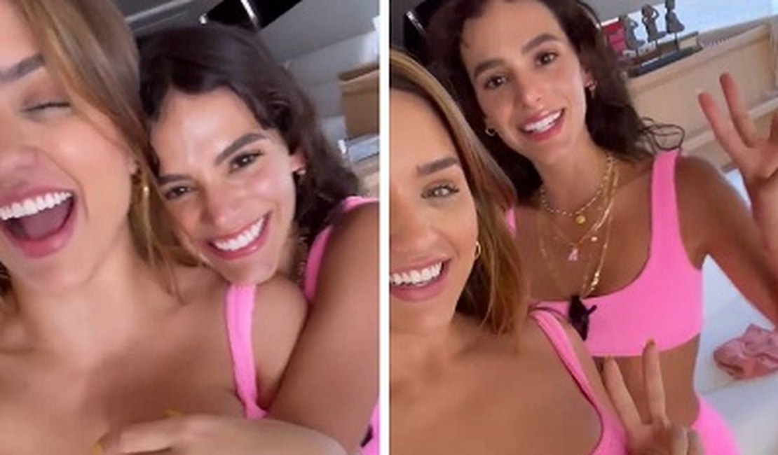 Bruna Marquezine grava vídeo com Rafa Kalimann e afasta rumores de mal-estar entre as duas