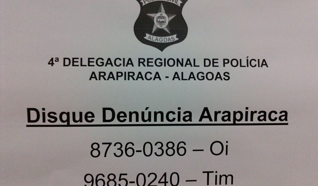 Polícia Civil divulga telefones do Disque Denúncia em Arapiraca