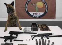 Copes apreende armas de grosso calibre e quase 2 kg de drogas em ônibus na BR-316, no Sertão de Alagoas