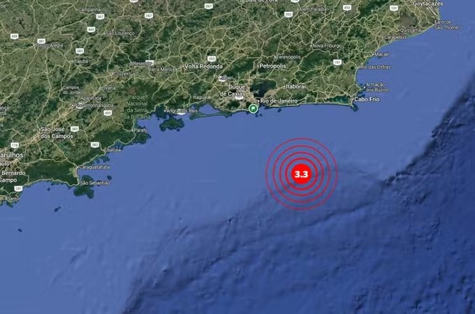 Tremor de terra de magnitude 3,3 é registrado no litoral do RJ