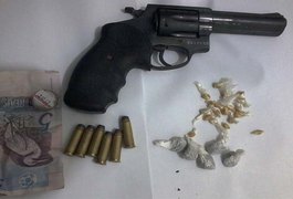 Adolescente é apreendido com arma e droga, em Santa Luzia do Norte