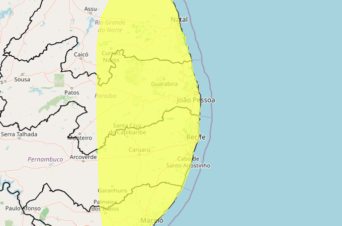 Inmet emite alerta de chuvas para 35 municípios de Alagoas neste sábado