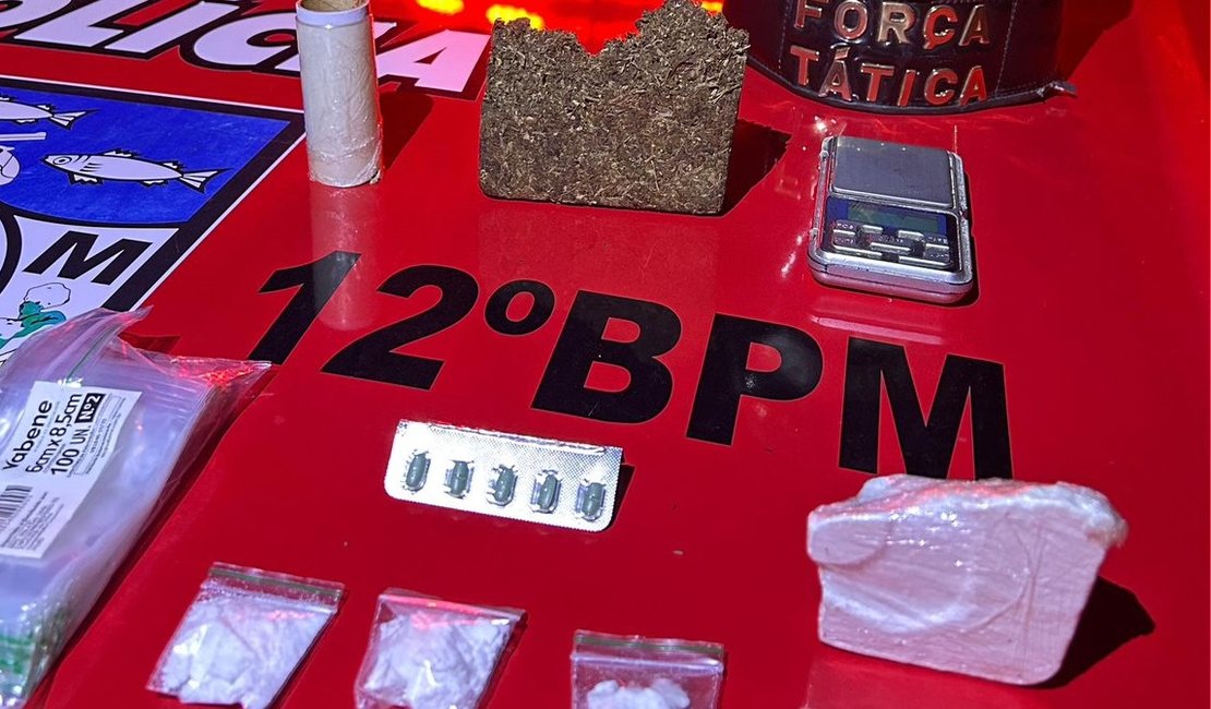 12º Batalhão prende homem por tráfico de drogas na Cidade Universitária, em Maceió