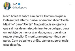 Mina 18 sai do risco de colapso para estágio de menor gravidade