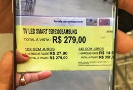 Loja oferece smart TV por R$ 279 e causa confusão ao dizer que errou preço na etiqueta