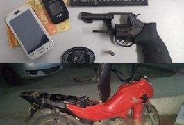 Menores são flagrados armados e com moto roubada em Arapiraca