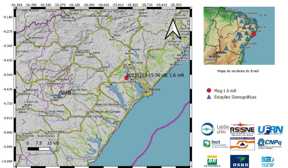 Arapiraca registra novo tremor de terra