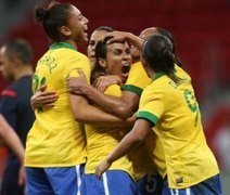 Marta dá show, marca três vezes e o Brasil vence os Estados Unidos em Brasília