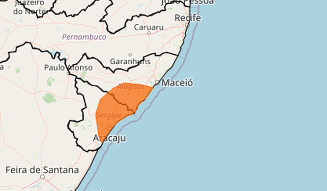 Arapiraca e mais 28 cidades de Alagoas recebem alerta de chuvas e ventos intensos