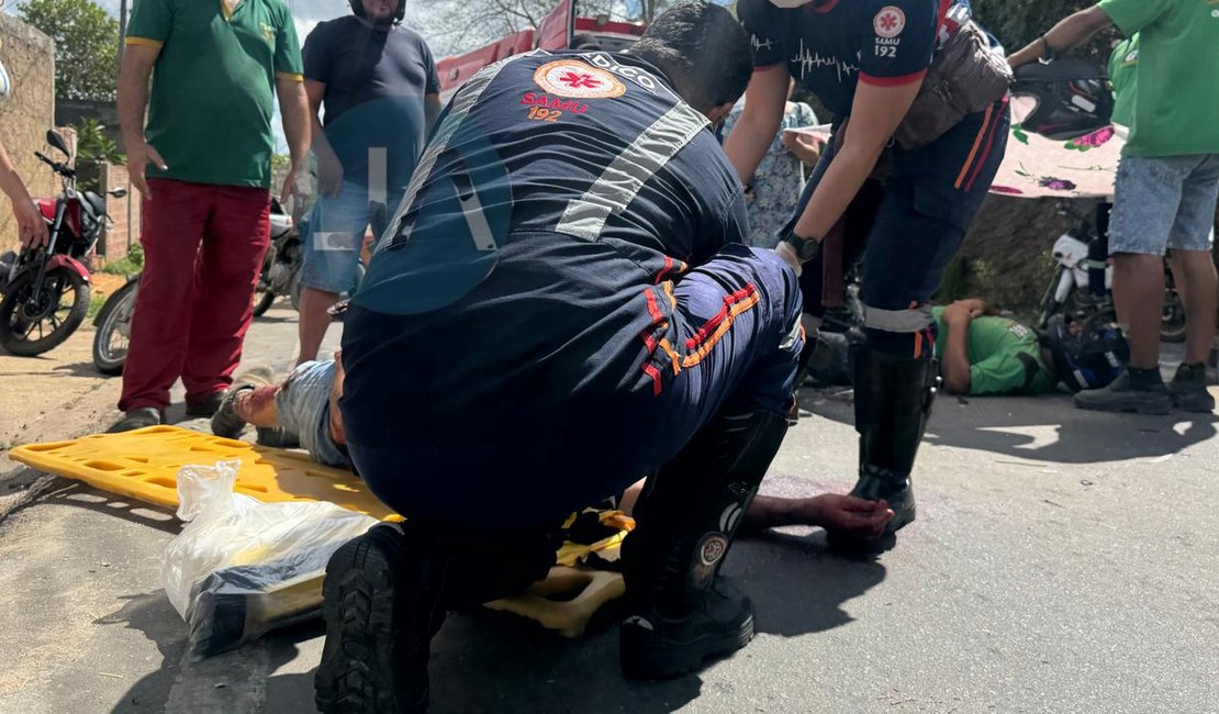 Acidente envolvendo Biz e Cinquentinha deixa homem em estado grave, na Rodovia AL 485, em Arapiraca